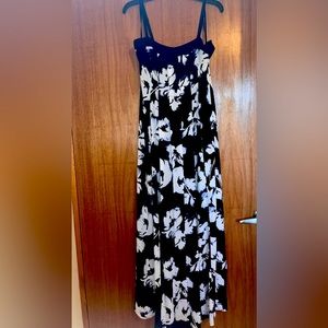 White House Black market maxi black floral dress